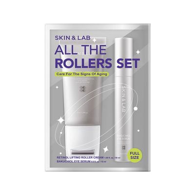 SKINLAB Anti-aging Rollers Duo Set, includes Bakuchiol Eye and Retinol Lifting Roller, Korean Vegan Skincare Gift Set, Gift for women, Christmas skincare gift set