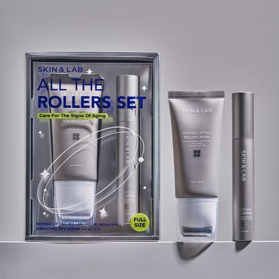 SKINLAB Anti-aging Rollers Duo Set, includes Bakuchiol Eye and Retinol Lifting Roller, Korean Vegan Skincare Gift Set, Gift for women, Christmas skincare gift set
