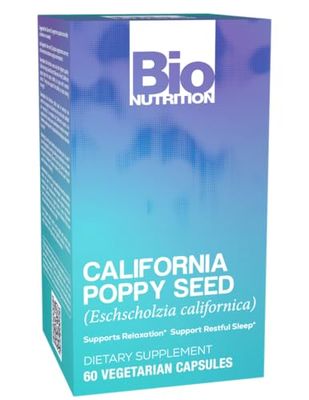 Bio Nutrition California Poppy Herbal Supplement 60 Vegetarian Capsules Natural Relaxation Stress Relief Supports Calm Sleep Mood