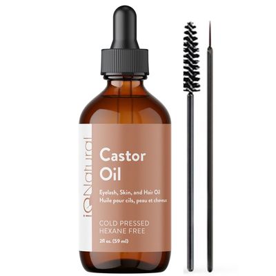 IQ Natural 100 Pure Cold Pressed Organic Castor Oil - Eyelash Eyebrow Growth Serum, Conditioner Treatment