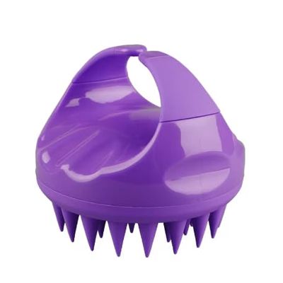 Generic Scalp Brush Massager - Scalp Scrubber Silicone - Bristles Exfoliate and Remove Dandriff - Massage Scalp - Hair Growth and Dandriff Removal - Wet or Dry Hair Brush for Scalp Care (Purple)