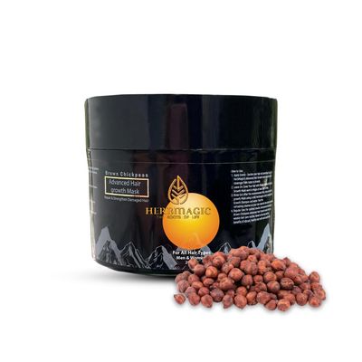 HERBMAGIC Natural Brown Chickpeas Hair Growth Mask - Hairfall Control, Hair Growth, Smoothening Shine, Suitable For All Hair Scalp Types Ayurvedic Hair Growth Mask For Men, Women 200ml Brown