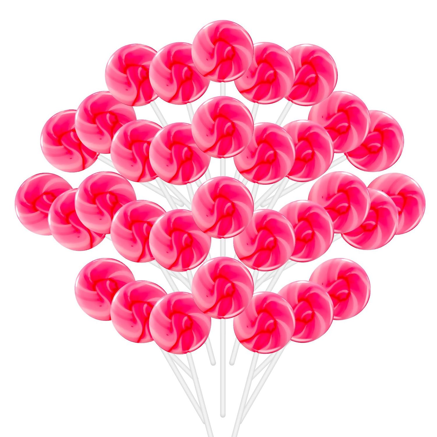 32 Pack Strawberry Pink Twisty Swirl Lollipops Candy Bulk, No artificial dyes or flavors, Baby Shower Candy Swirl Lollipops Individually Wrapped Suckers, Valentines Day, Gender Reveal, Party Favors