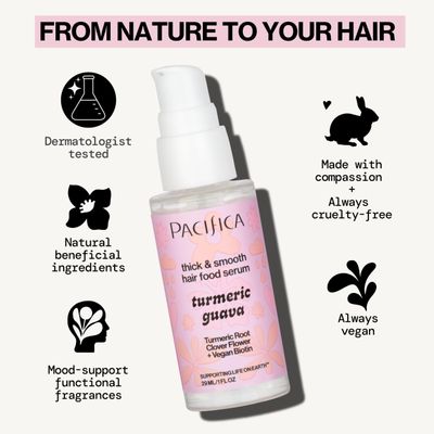 Pacifica Invisible Calming Hair Serum, Frizz Control Hair Thickening Treatment for Fuller-Looking Hair - Unscented Leave-In Scalp Serum with Peptides, Biotin Caffeine 1 fl oz, Vegan Cruelty-Free