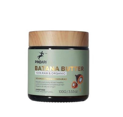 Pindari Batana Butter 3.53 Ounce Jar Raw and Organic Sourced From Honduras Nourishes and Moisturizes Hair and Skin Healthier Scalp and Roots Promotes Hair Growth