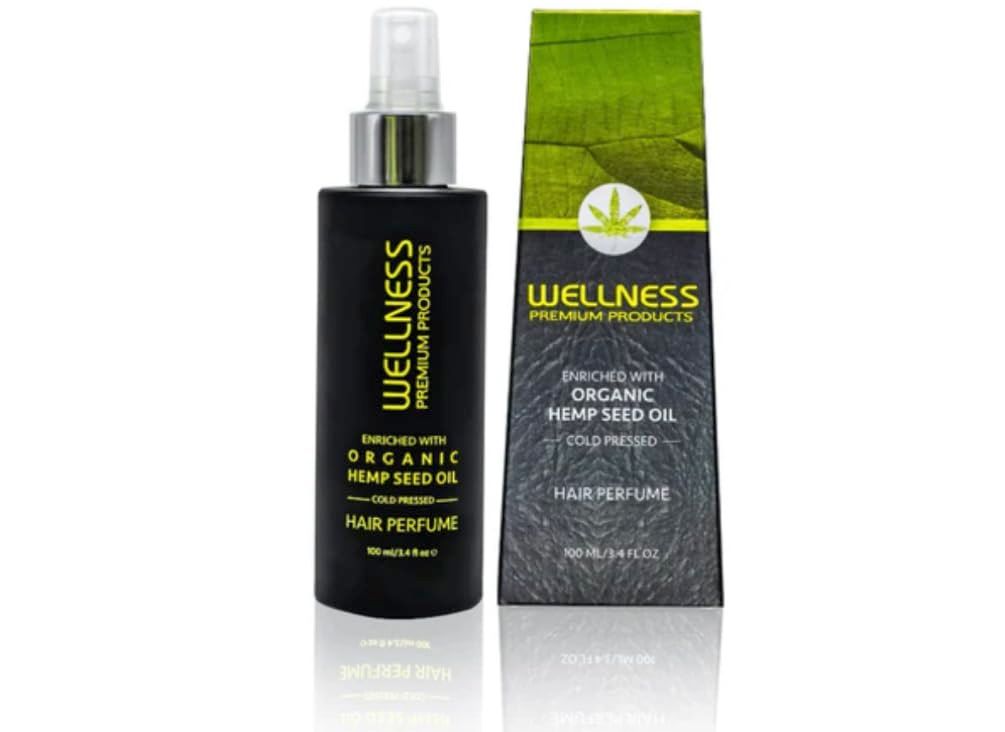 Wellness Premium Products Organic Hemp Hair Perfume for Real Synthetic Hair, Clean Beauty, Non-Toxic, Color-Safe, Green Citrus Evergreen, 100ml