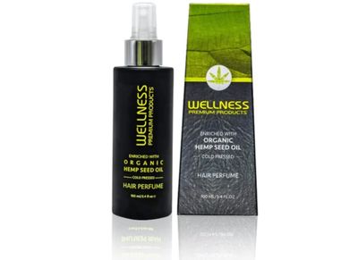 Wellness Premium Products Organic Hemp Hair Perfume for Real Synthetic Hair, Clean Beauty, Non-Toxic, Color-Safe, Green Citrus Evergreen, 100ml