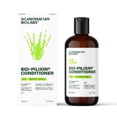 Scandinavian Biolabs Bio-Pilixin Conditioner For Men Prevents Split Damaged Ends, Restores Weak Hair, Supports Scalp Vitality, Dermatologically Tested, Made in Denmark, 250 mL 8.8 Oz
