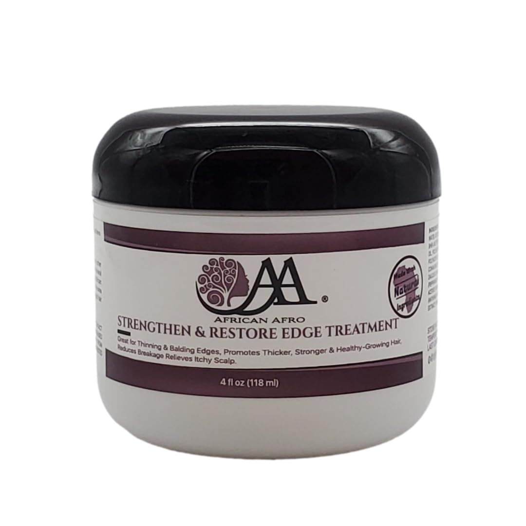 African Afro Strengthen Restore Edge Treatment, Hair Growth and Scalp Treatment With Peppermint Oil, All Natural Hair Treatment for Edges, Cruelty-Free Hair Care for Women and Men, 4 Fl Oz