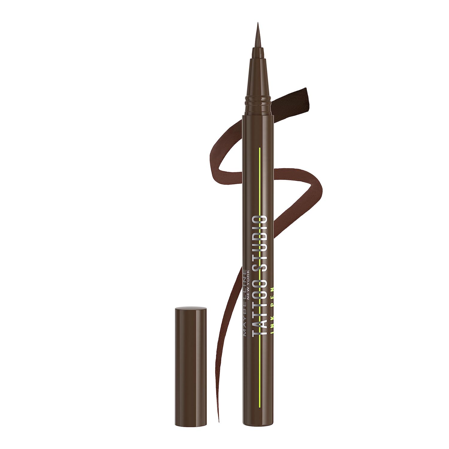 Maybelline Tattoo Studio Ink Pen Liquid Eyeliner, Up to 24 Hours of Wear, Waterproof Smudge-Resistant Make Up, Brown, 1 Count