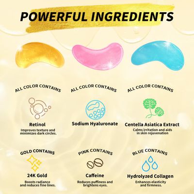 Under Eye Patches(48 Pairs), 24K Gold, Caffeine, Retinol Eye Masks for Puffy Eyes, Wrinkles, Dark Circles, Undereye Bags Treatment - Restoring Awakening Moisturizer Skin care Gift for Women