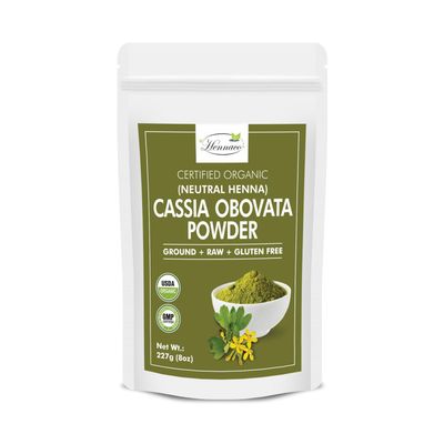 hennaco Organic Cassia Obovata Powder Neutral Henna Powder for Hair Pure Natural Hair Conditioner No Preservatives Chemical Free 100 Raw Colorless Henna for Hair 227 Grams (8 OZ)