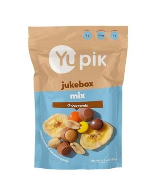 Yupik Jukebox Mix, 6.5 Oz, Kosher, Chocolatey Sweet Snacks, Elvis Sandwich Inspired Flavors, Retro Snack, Blend of Crunchy Bananas, Peanut Butter Cups Candies, Chocolate Truffles, Party Snack