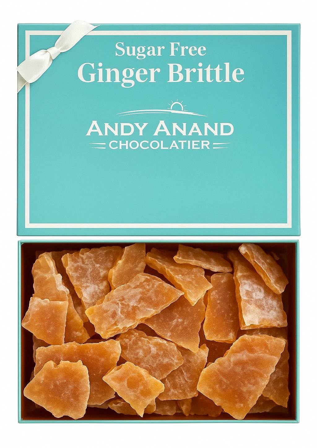 Andy Anand Old Fashioned Sugar Free Ginger Brittle, with chunks of Real Ginger, Keto Diabetic-Friendly, Amazing Delicious Divine, Gluten Free Non-GMO, Vegan, No Artificial Flavors or Dyes (1 lbs)