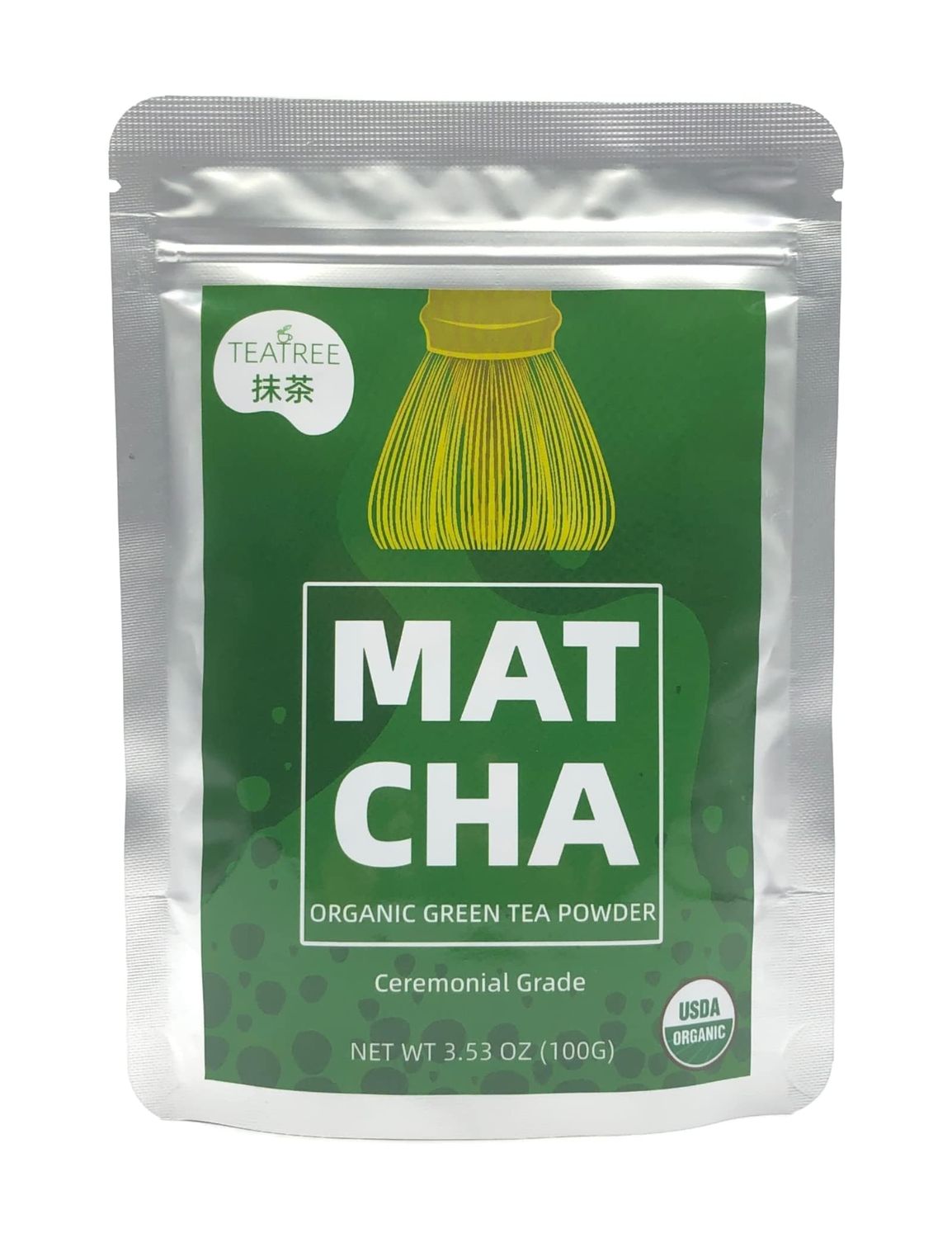 Ceremonial Grade Matcha (100g 3.53oz), Organic Matcha Green Tea Powder, 100 Natural Pure Matcha for Lattes, Smoothies Baking