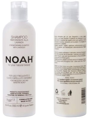 Noah Hair - 1.3 Strengthening Lavender Shampoo with Rosemary Oil - Natural Daily, Organic, Strengthening, Sulphate and Cruelty Free, Eco Friendly, Vegan Shampoo with Essential Oils - 8.5 fl.oz