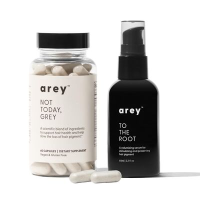 Arey The System Hair Serum and Supplements Slows Grey Hair Growth, Promotes Healthier Hair Repigments with Mela-9 Complex, Antioxidants Vitamins Vegan, Oil-Free, Scent-Free (1 Month Supply)