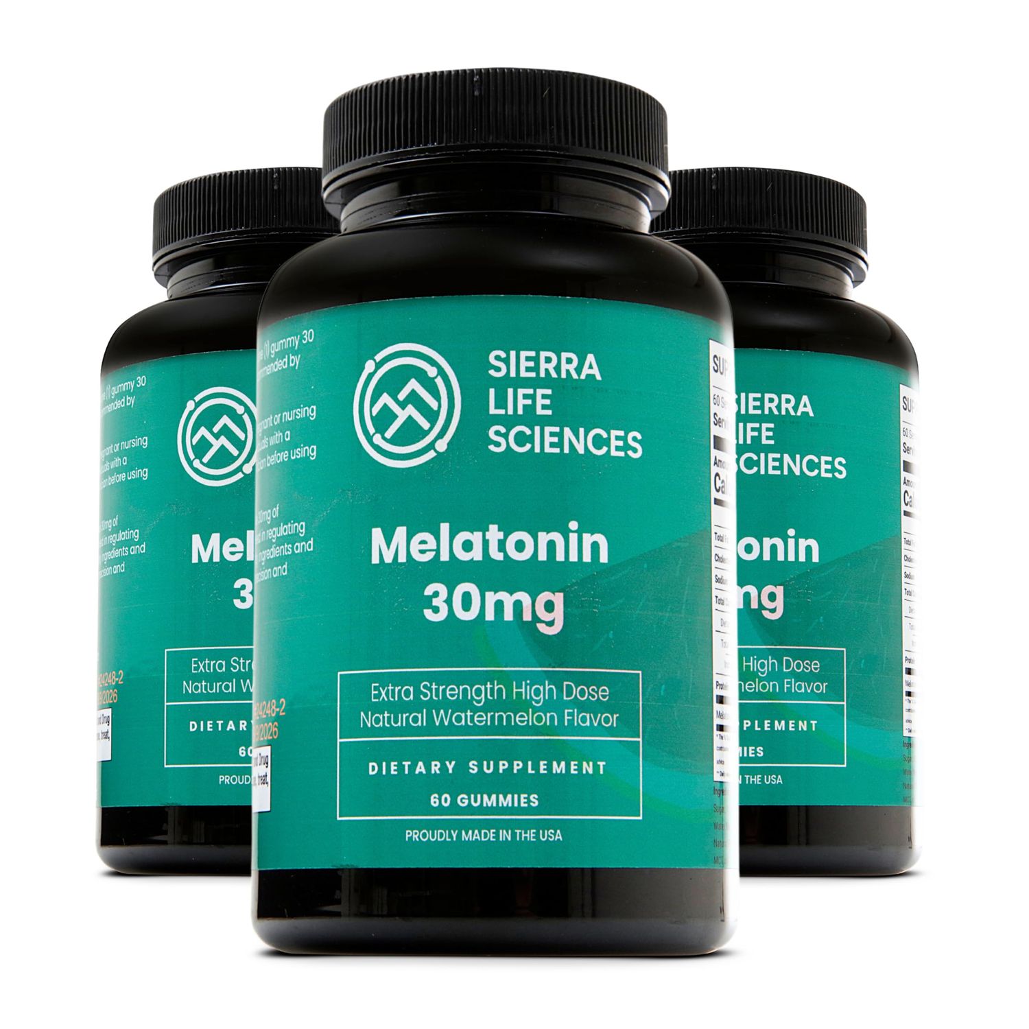 SIERRA LIFE SCIENCES 30mg Melatonin Gummy High Dose Sleep Support for Adults Advanced One-A-Day Formulation Made with Apple-Derived Gummies Vegan, Non-GMO (3-Pack)