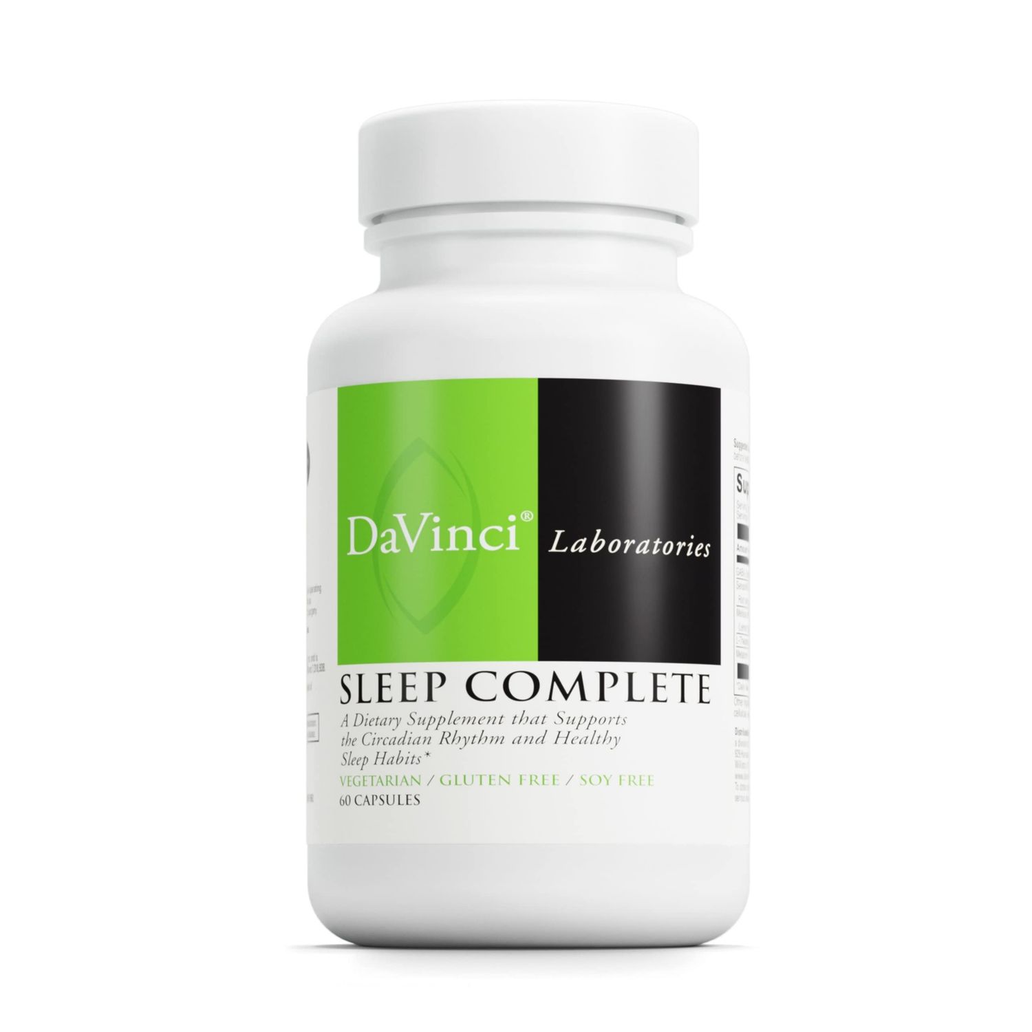 DAVINCI Labs Sleep Complete - Dietary Supplement to Support Healthy Sleeping Habits, Relaxation and Sleep - with Melatonin, Lemon, Ashwagandha and L-Theanine - Gluten-Free - 60 Vegetarian Capsules