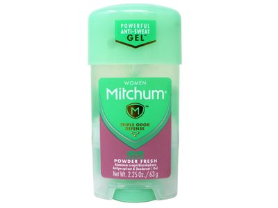 Mitchum Gel Anti-Perspirant Deodorant, Triple Odor Defense for Women, Powder Fresh, 2.25 Oz - 5 Pack