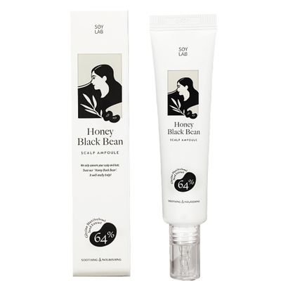 ZIOSTAND SOY LAB Honey Black Bean Scalp Ampoule - 64 Black Soybean Extract, Scalp Nourishment Strengthening for Fuller-Looking Hair - 40ml