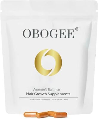 OBOGEE Women&#39;s Balance Hair Growth Supplements Proven Hair Supplement for Visibly Thicker Hair and Scalp Coverage, Dermatologist (1 PACK)