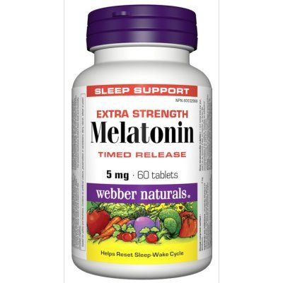 Webber Naturals Melatonin Time Release 5 mg, 60tabs