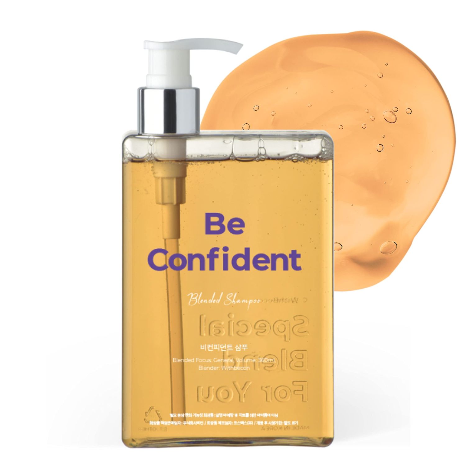 WithBecon BeConfident Shampoo - Gentle and Effective Hair Loss Solution for Dry Oily Combination Scalp (12.17 fl oz)