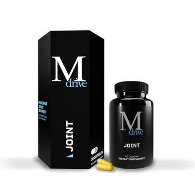Mdrive Joint Support Supplement for Men - Supports Healthy Joint Function, Flexibility, Comfort Mobility - Features UC-II Collagen, Turmeric Curcumin Sodium Hyaluronate from Hyaluronic Acid, 30ct