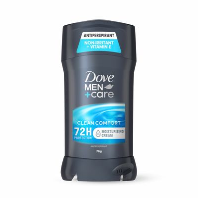 Dove MenCare Antiperspirant Deodorant Stick Clean Comfort 72-Hour Sweat Odor Protection Antiperspirant for Men With 14 Moisturizing Cream 2.7 oz
