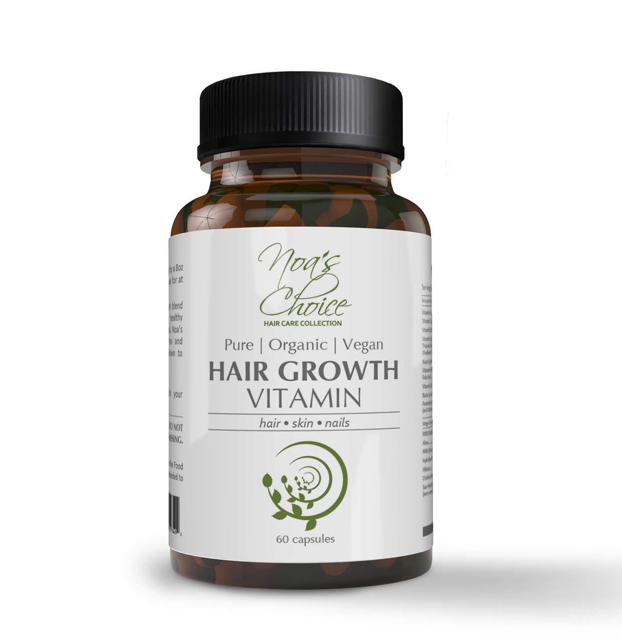Maximum Slim Noa&#39;s Choice Organic Ayurvedic Hairgrowth Vitamin Healthy - Thicker -Stronger Faster Growing Hair, 60 ct