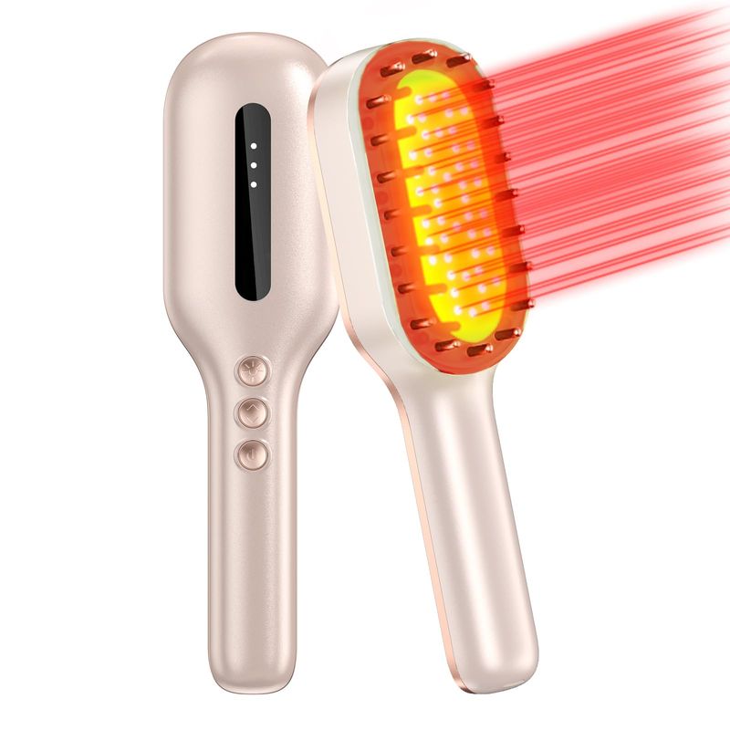 Laser Therapy Hair Growth Comb,FDA Cleared Laser Hair Growth Device Red Light Electric Scalp Massager, promote hair growth in women and men(Pink)