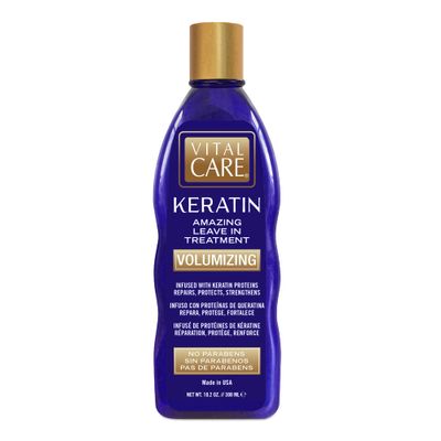 Vital Care Keratin Amazing Volumizing Treatment - Gentle Keratin Complex Hair Treatment is Non-Stripping for Daily Use, Hydrating Repairing - Abyssinian, Avocado Sunflower Seed Oil