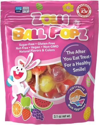 Zollipops Zolli Ball Popz Lollipops Clean Teeth, Easter, 3.1oz