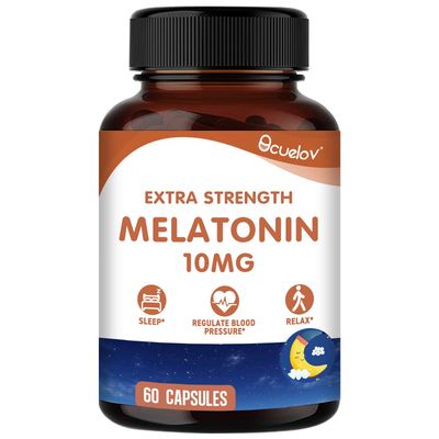 Melatonin 10mg, Fast Acting Sleep Aids for Adults with Melatonin 10mg, L-Theanine 5mg, Magnesium 5mg- Supports Circadian Rhythms, Restful Sleep Relaxation, 60 Vegan Capsules