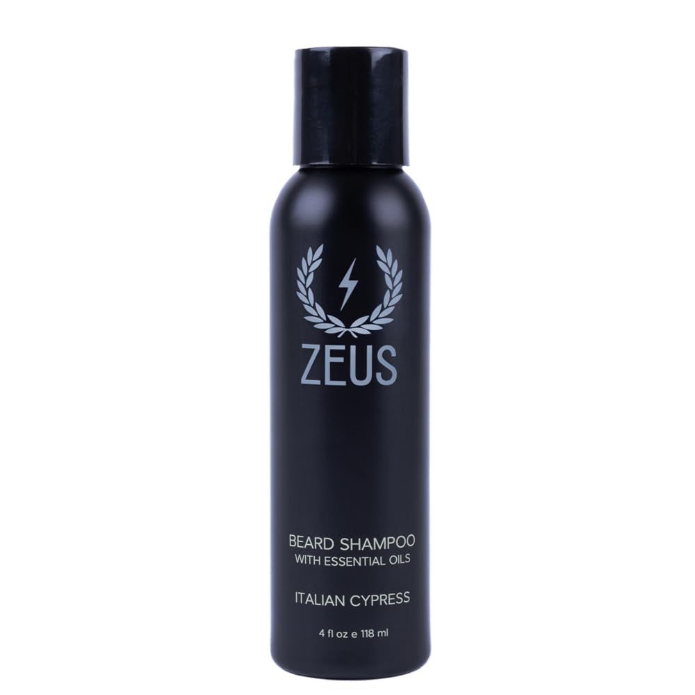 ZEUS Italian Cypress Beard Shampoo Wash with Essential Oils for Men (4 oz) MADE IN USA