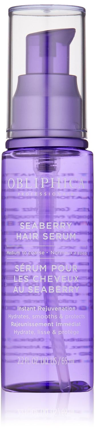 Obliphica Seaberry Leave in Hair Serum for Medium Course Hair - Vitamins and Omegas for Frizz Free Nourished Hair - Hair Serum for Dry Hair and Growth - 2.2 Fl Oz