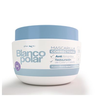 Prokpil Corrective Mask Polar White Extra Light and Gray Blonde Hair White Polar Restaurador De Color y Canas Colombia (11.8oz-350ml)