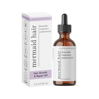 Mermaid Hair Growth Repair Oil - Scalp Treatment for Thinning Strands, Boosts Regrowth Restores Strength with Rosemary Oil - Lightweight Nourishing Formula All Hair Type, 2oz