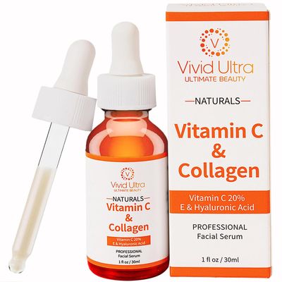 Vivid Ultra Vitamin C Face Serum - Skin Care Serum with Vitamin C, Collagen, Hyaluronic Acid, Green Tea, Vitamin E - for Firming Face Brightening Dark Spot - Anti Aging Serum, Anti Wrinkle Acne
