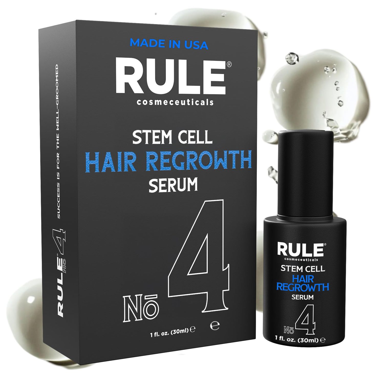 RULE Stem Cell Hair Growth Serum - Natural Hair Growth Oil with Biotin, Castor Oil DHT Blocker Saw Palmetto for Thicker Fuller Longer Hair Regrowth, Scalp Serum Hair Loss Treatments for Men Women