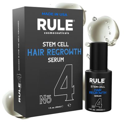 RULE Stem Cell Hair Growth Serum - Natural Hair Growth Oil with Biotin, Castor Oil DHT Blocker Saw Palmetto for Thicker Fuller Longer Hair Regrowth, Scalp Serum Hair Loss Treatments for Men Women