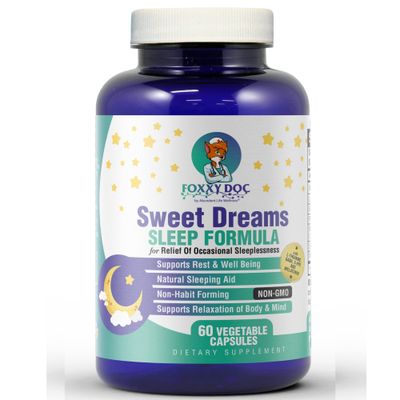 Melatonin Sleep Supplement with GABA, 5-HTP, L-Theanine - Sweet Dreams - by Dr. Valerie Nelson