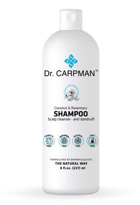 Dr. Carpman - Scalp Cleanser Anti Dandruff control Shampoo - All-Natural Thinning Hair Regrowth Formula - All hair types Color Treated Hair - (8 Fl. Oz.)
