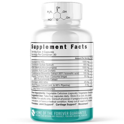 Nature's Fusions Glucosamine Chondroitin MSM Turmeric Boswellia - Joint Support Supplement - 120 Capsules - Chondroitin Sulfate Capsules - with Hyaluronic Acid - Supports Healthy Bones