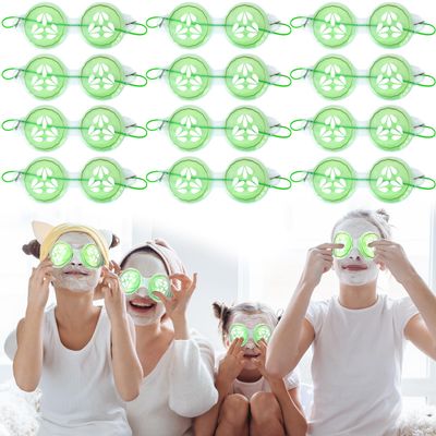 Skicuff 12 Pcs Cucumber Eye Pads Gel Eye Masks Cooling Heating Eye Pads Spa Party Favors Sleepover Slumber Party Supplies