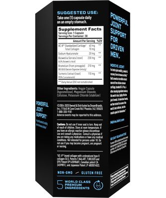Mdrive Joint Support Supplement for Men - Supports Healthy Joint Function, Flexibility, Comfort Mobility - Features UC-II Collagen, Turmeric Curcumin Sodium Hyaluronate from Hyaluronic Acid, 30ct