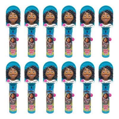 Pop Ups! Encanto Mirabel Lollipop Holder - 12 Lollipops with Cases - Individually Wrapped Candy Party Favors - Disney Candy - Bulk Set of 12