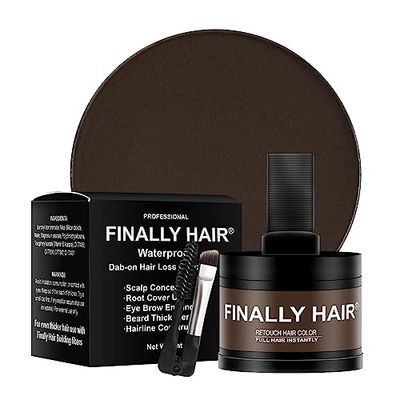 (Medium Brown) - Finally Hair Dab-on Hair Loss Concealer, Hairline Creator, Eye Brow Enhancer, and Beard Filler. for Thicker Hair use it First Then Apply Our Hair Fibres. (Medium Brown)