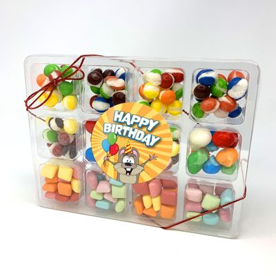 Birthday Themed Assortment Box, UpTop Treats 6 Type Freeze-dried Candy Variety Pack - Sour, Crunchy Candy, Perfect for: Birthday Gift, Snacks for Kids Adults - Made in the USA - 6.4 oz